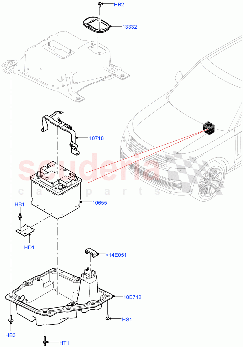 Battery And Mountings of Land Rover Land Rover Range Rover (2022+) [3.0 I6 Turbo Petrol AJ20P6]