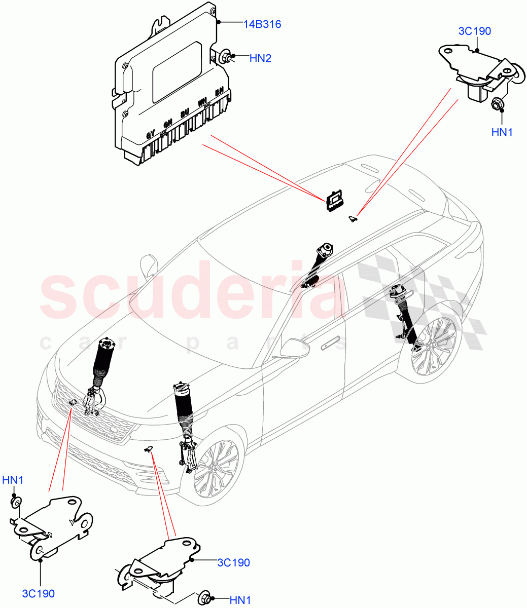 Electronic Damper Control of Land Rover Land Rover Range Rover Velar (2017+) [3.0 Diesel 24V DOHC TC]