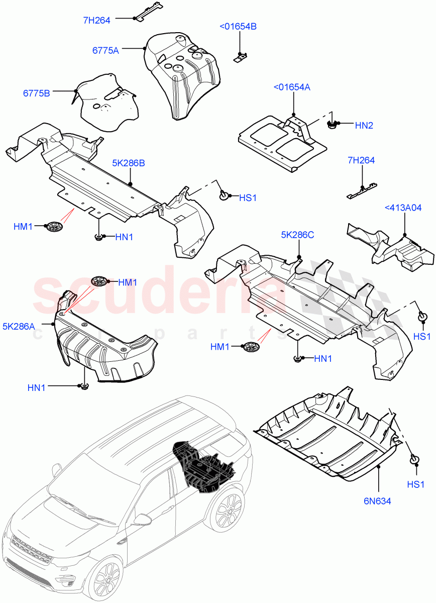 Splash And Heat Shields (Rear Section, Body) (Halewood (UK)) ((V) FROMLH000001) of Land Rover Land Rover Discovery Sport (2015+) [2.0 Turbo Petrol GTDI]
