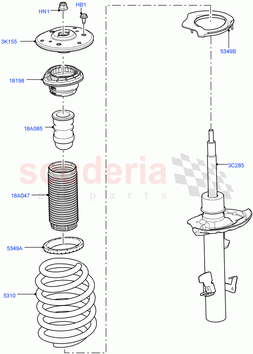 Front Suspension Struts And Springs (Itatiaia (Brazil)) ((V) FROMGT000001) of Land Rover Land Rover Discovery Sport (2015+) [2.2 Single Turbo Diesel]