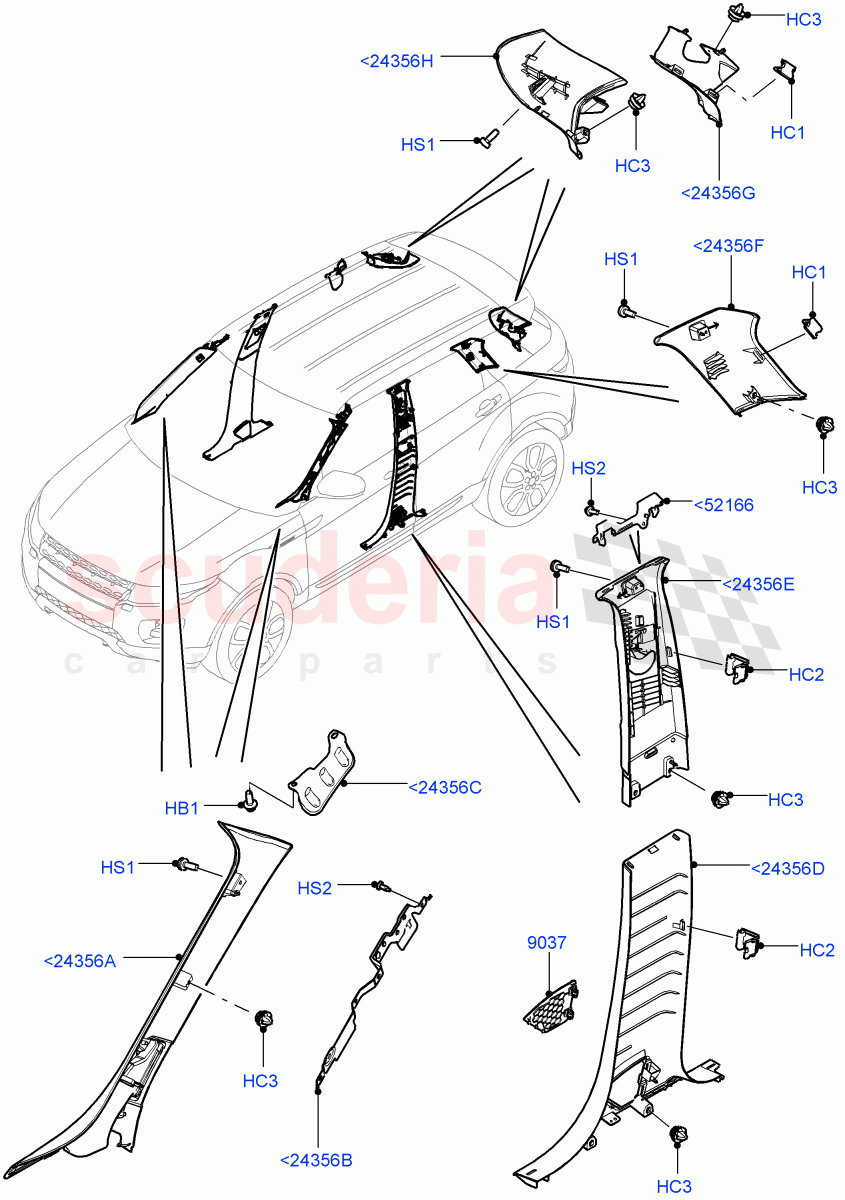 Side Trim (Front And Rear) (5 Door, Halewood (UK)) of Land Rover Land Rover Range Rover Evoque (2012-2018) [2.2 Single Turbo Diesel]