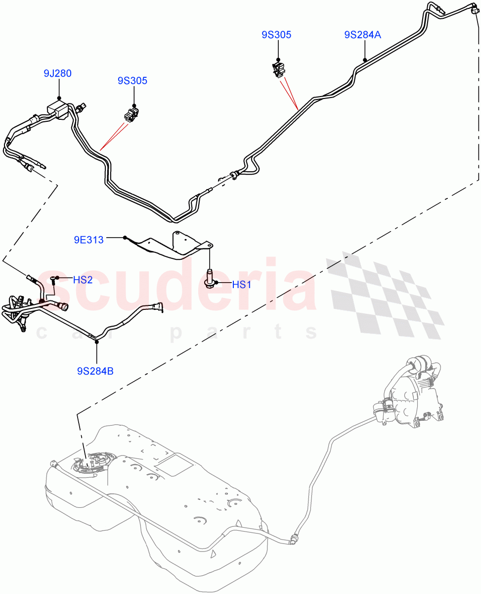 Fuel Lines (1.5L AJ20P3 Petrol High, Halewood (UK)) ((V) FROMMH000001) of Land Rover Land Rover Range Rover Evoque (2019+) [1.5 I3 Turbo Petrol AJ20P3]