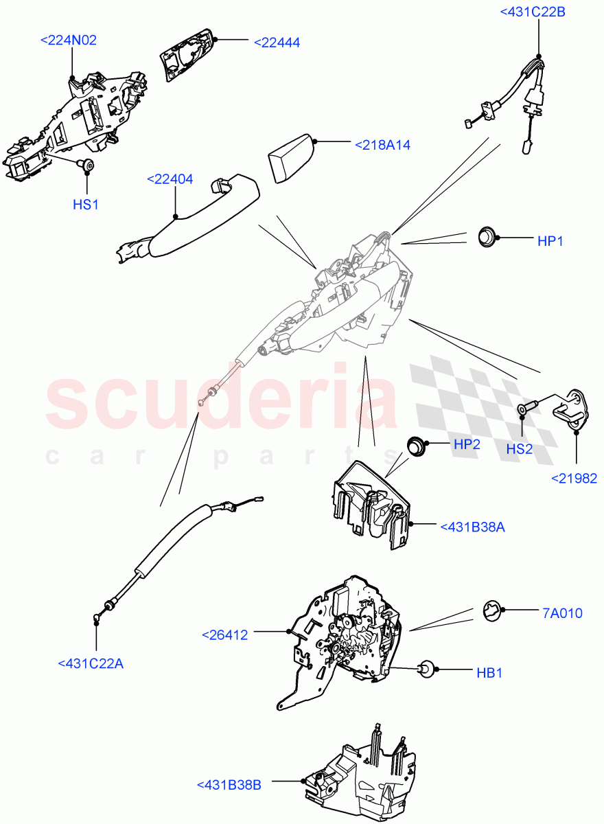 Rear Door Lock Controls (Changsu (China)) ((V) FROMFG000001) of Land Rover Land Rover Discovery Sport (2015+) [1.5 I3 Turbo Petrol AJ20P3]
