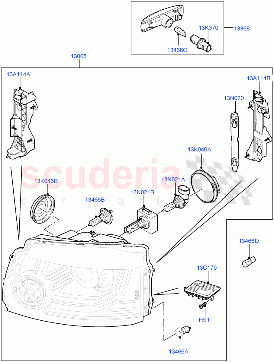 Headlamps And Front Flasher Lamps ((V) FROMEA000001) of Land Rover Land Rover Discovery 4 (2010-2016) [3.0 DOHC GDI SC V6 Petrol]