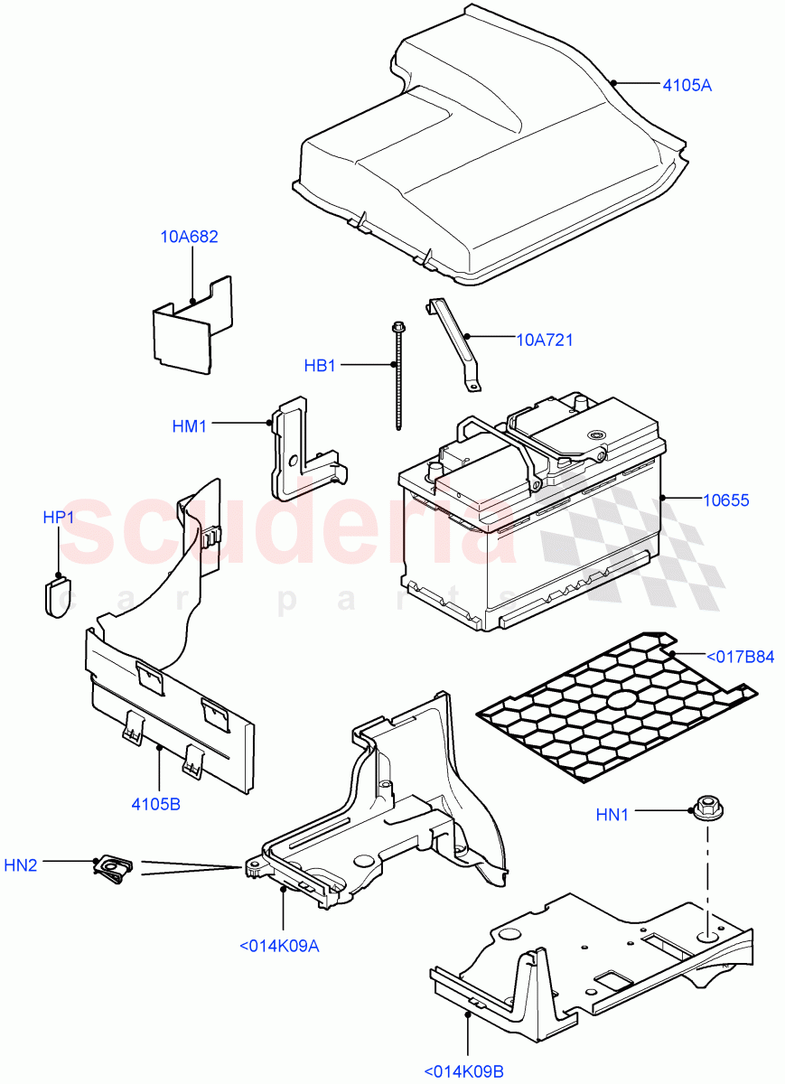Battery And Mountings ((V) FROMAA000001, (V) TODA999999) of Land Rover Land Rover Discovery 4 (2010-2016) [3.0 DOHC GDI SC V6 Petrol]