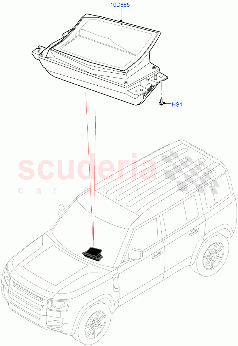 Head Up Display Module (Head Up Display) of Land Rover Land Rover Defender (2020+) [3.0 I6 Turbo Petrol AJ20P6]