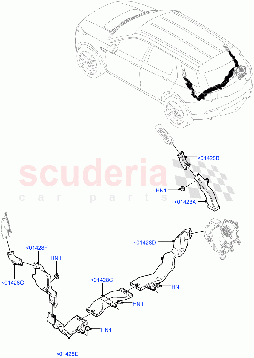 Air Vents, Louvres And Ducts (Internal Components) (Itatiaia (Brazil), Climate Control - Chiller Unit) ((V) FROMGT000001) of Land Rover Land Rover Discovery Sport (2015+) [2.2 Single Turbo Diesel]