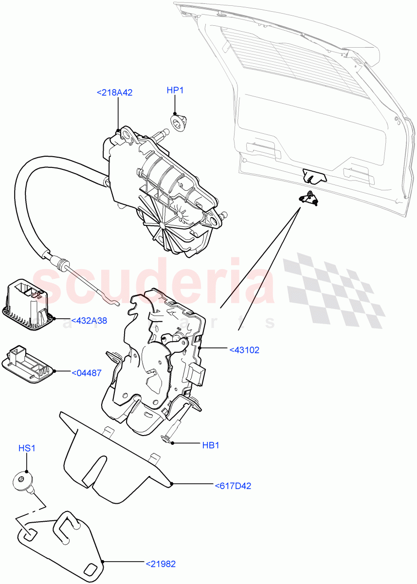 Luggage Compt/Tailgte Lock Controls of Land Rover Land Rover Range Rover Sport (2014+) [2.0 Turbo Petrol AJ200P]