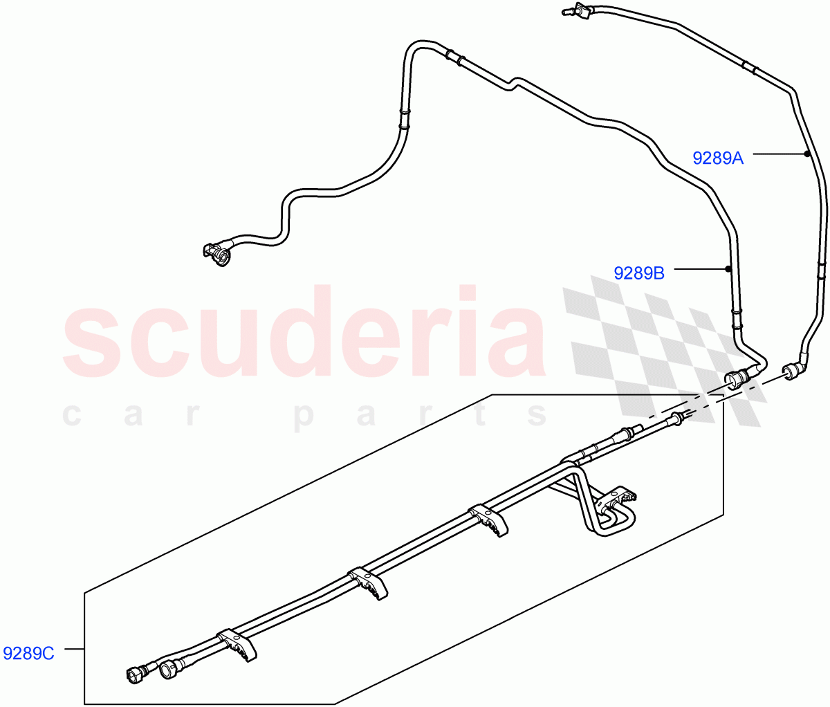 Fuel Lines (Rear Centre) (5.0L OHC SGDI NA V8 Petrol - AJ133) ((V) FROMAA000001) of Land Rover Land Rover Range Rover (2010-2012) [5.0 OHC SGDI NA V8 Petrol]