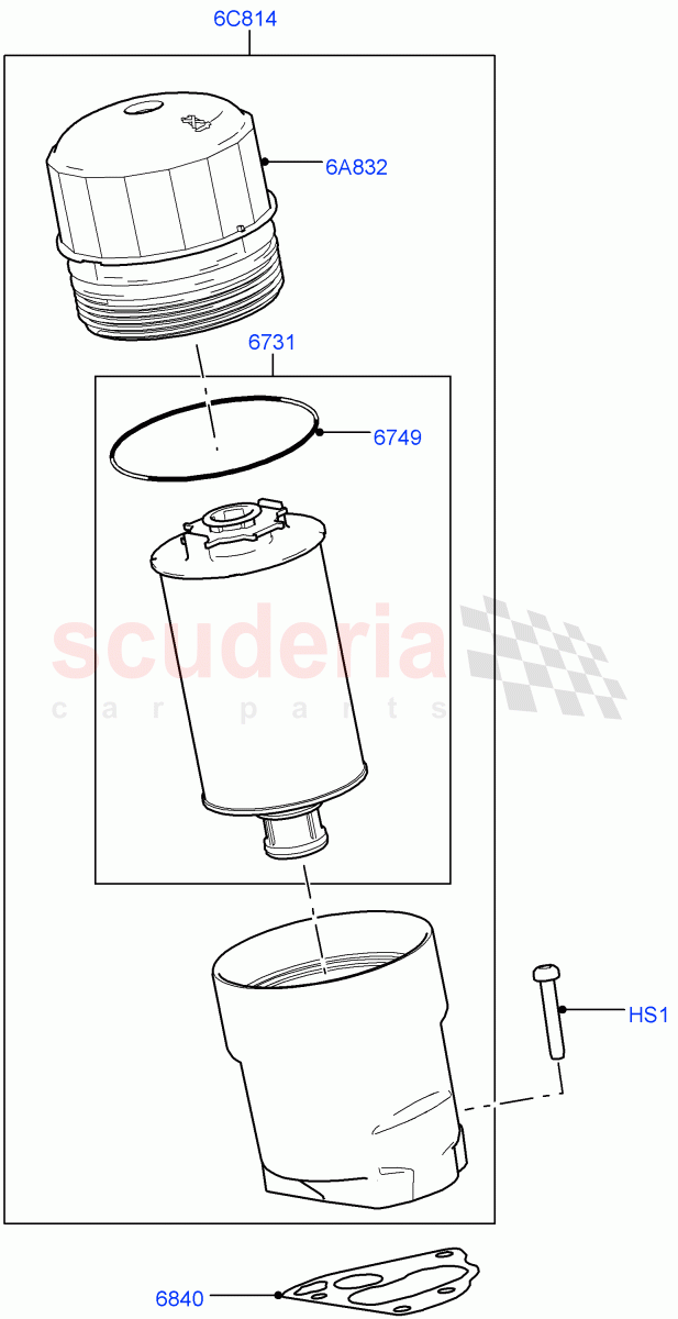 Oil Cooler And Filter (Filter) (5.0L OHC SGDI NA V8 Petrol - AJ133) ((V) FROMAA000001) of Land Rover Land Rover Range Rover (2012-2021) [5.0 OHC SGDI NA V8 Petrol]