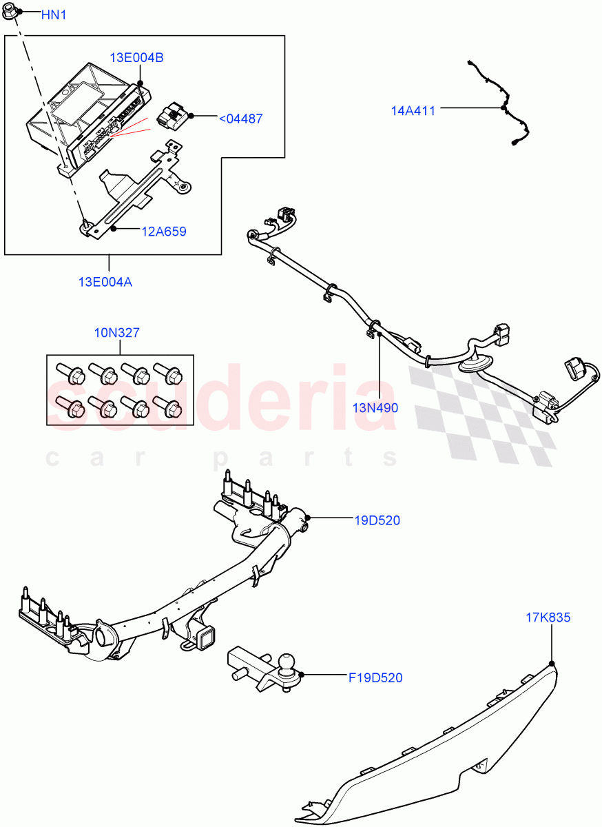 Towing Equipment (Accessory, NAS 2" Square Reciever Towing) ((+) "CDN/USA", Halewood (UK)) ((V) FROMLH000001) of Land Rover Land Rover Discovery Sport (2015+) [1.5 I3 Turbo Petrol AJ20P3]
