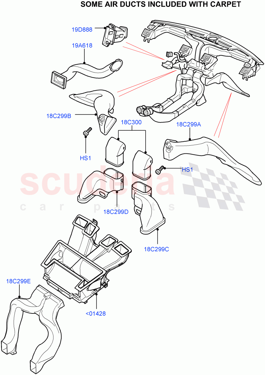 Air Vents, Louvres And Ducts (Internal Components) ((V) FROMAA000001) of Land Rover Land Rover Range Rover Sport (2010-2013) [3.6 V8 32V DOHC EFI Diesel]