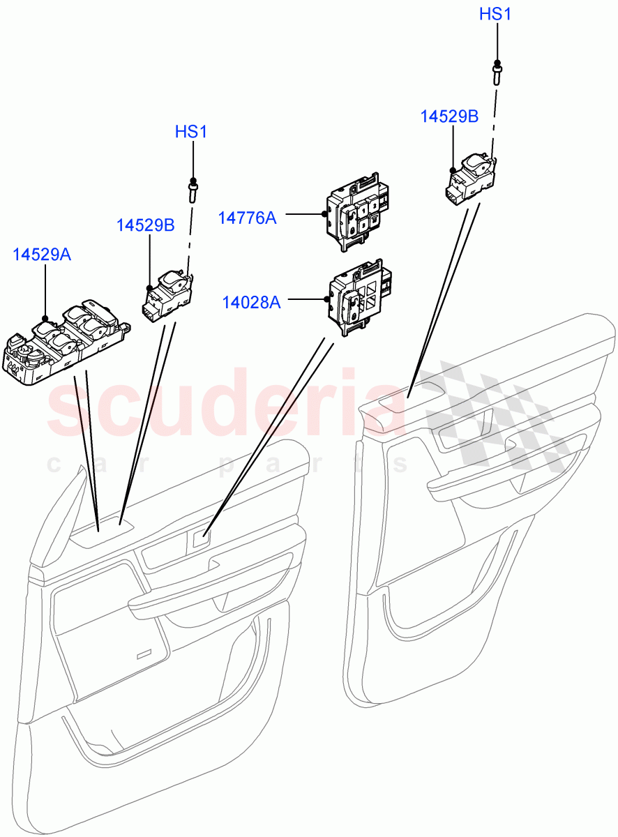 Switches (Door) ((V) FROMAA000001) of Land Rover Land Rover Range Rover Sport (2010-2013) [3.6 V8 32V DOHC EFI Diesel]