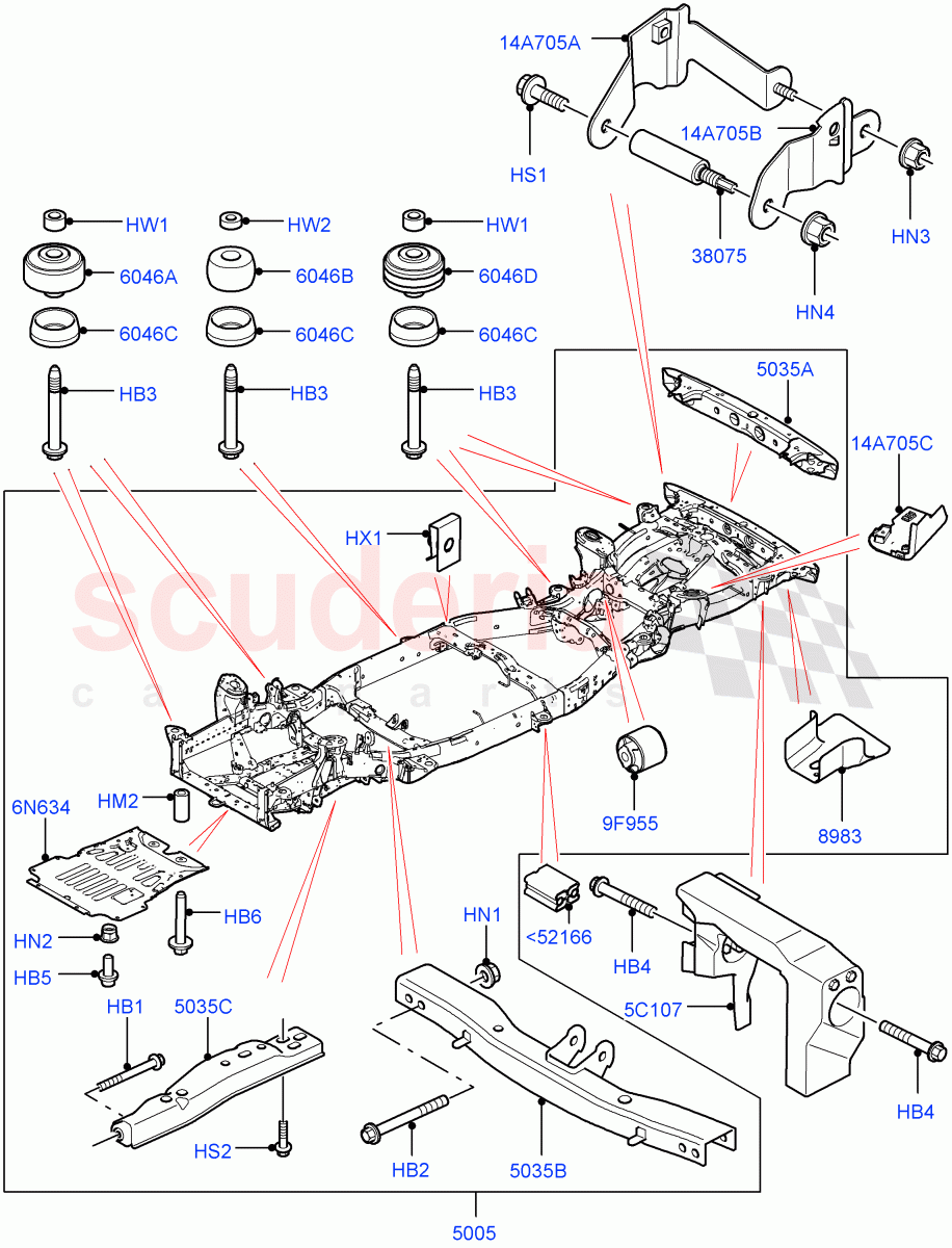 Chassis Frame ((V) FROMAA000001) of Land Rover Land Rover Discovery 4 (2010-2016) [5.0 OHC SGDI NA V8 Petrol]