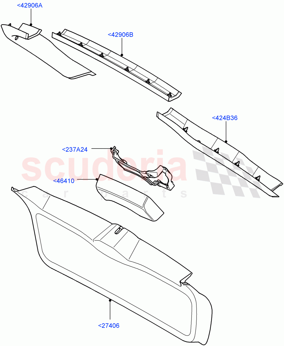 Back Door/Tailgate Trim Panels ((V) FROMAA000001, (V) TOBA999999) of Land Rover Land Rover Range Rover Sport (2010-2013) [3.0 Diesel 24V DOHC TC]