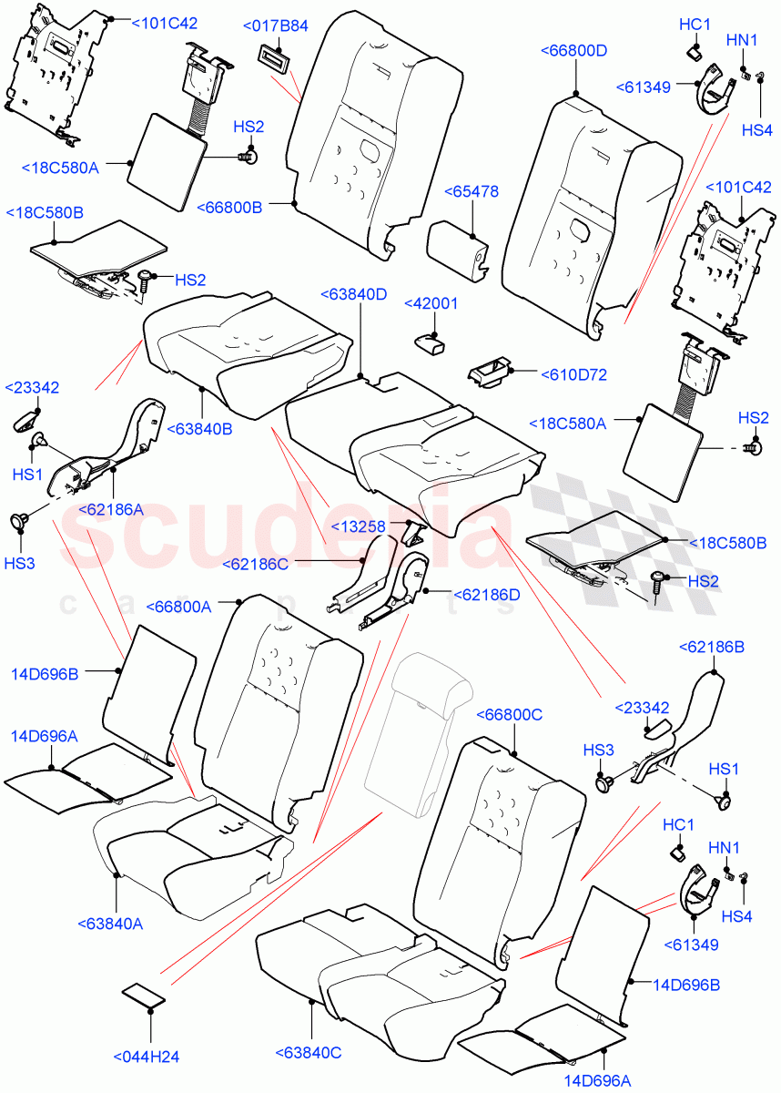 Rear Seat Pads/Valances & Heating (With 60/40 Manual Fold Thru Rr Seat) of Land Rover Land Rover Range Rover (2012-2021) [5.0 OHC SGDI SC V8 Petrol]