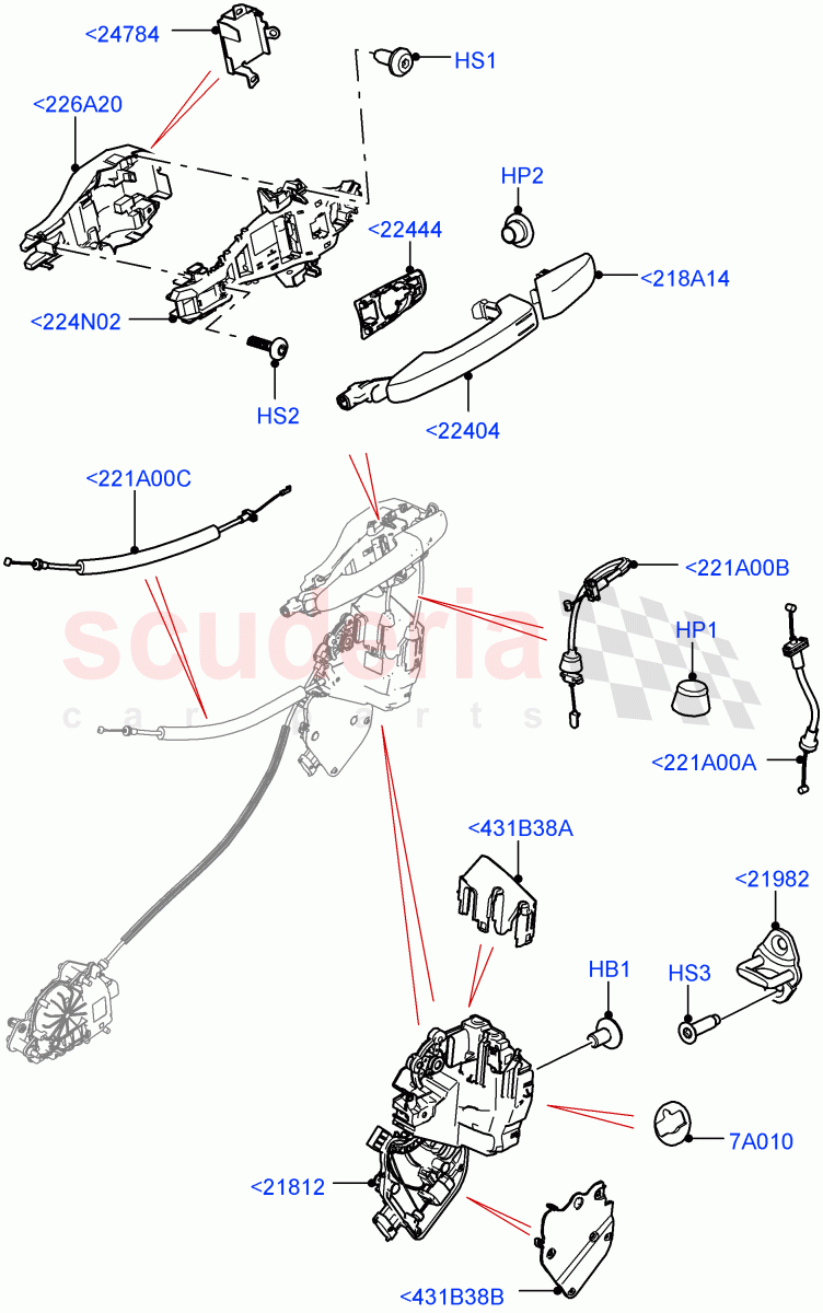 Front Door Lock Controls (Solihull Plant Build) ((V) FROMJA000001) of Land Rover Land Rover Discovery 5 (2017+) [3.0 DOHC GDI SC V6 Petrol]