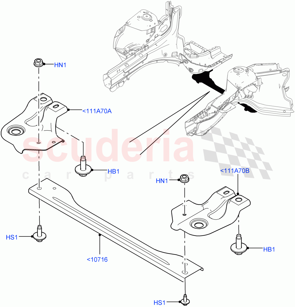 Front Panels, Aprons & Side Members (Crossmember) (Changsu (China)) ((V) FROMFG000001) of Land Rover Land Rover Discovery Sport (2015+) [1.5 I3 Turbo Petrol AJ20P3]