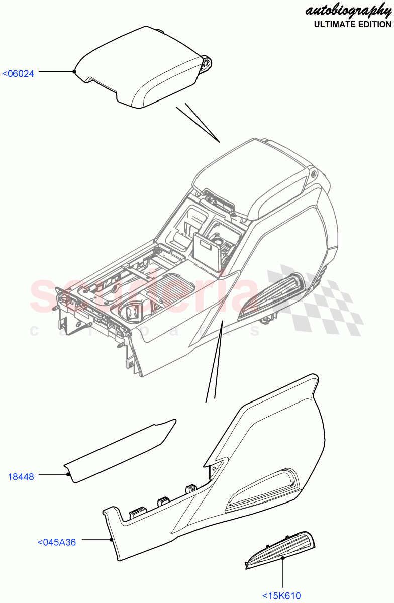Console - Floor (Front) (Autobiography Ultimate Edition) ((V) FROMBA344356) of Land Rover Land Rover Range Rover (2010-2012) [5.0 OHC SGDI NA V8 Petrol]