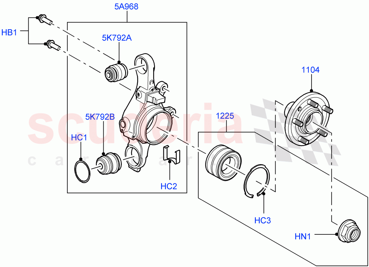 Rear Knuckle And Suspension Arms (Rear Knuckle And Hub) ((V) FROMAA000001) of Land Rover Land Rover Discovery 4 (2010-2016) [5.0 OHC SGDI NA V8 Petrol]