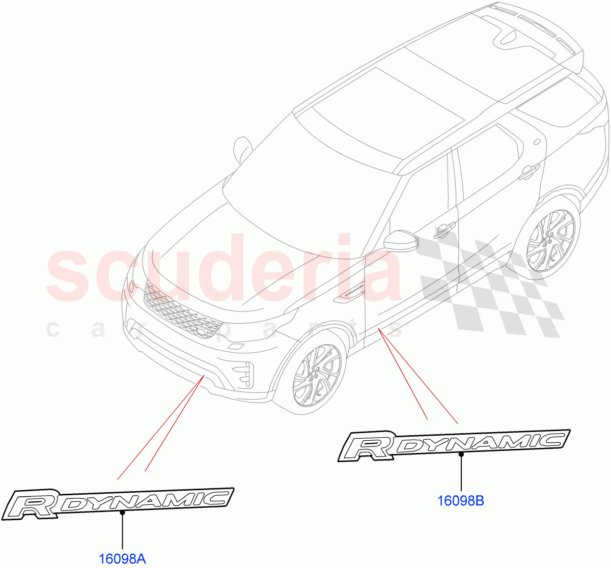 Name Plates (Nitra Plant Build) (Version - R-Dynamic) ((V) FROMM2000001) of Land Rover Land Rover Discovery 5 (2017+) [2.0 Turbo Diesel]