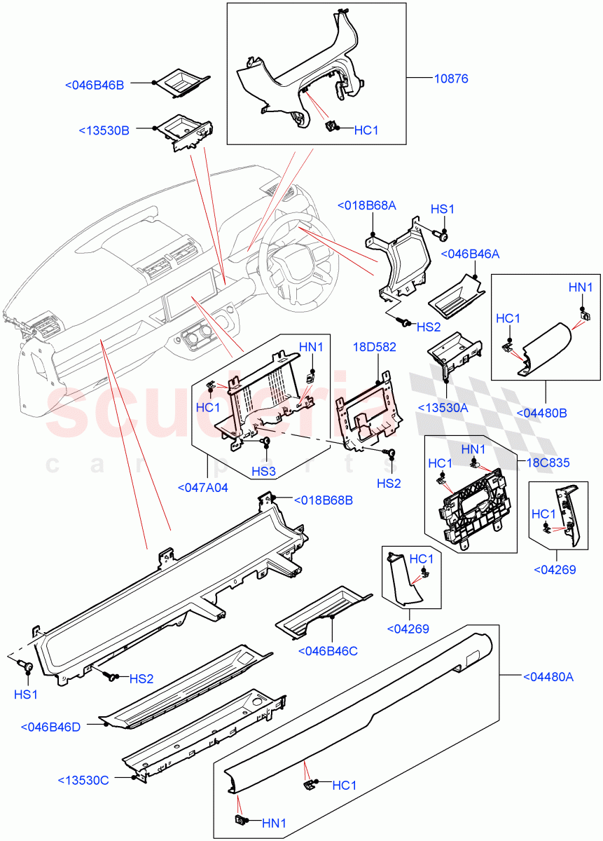 Instrument Panel (External Components, Centre) of Land Rover Land Rover Defender (2020+) [3.0 I6 Turbo Diesel AJ20D6]