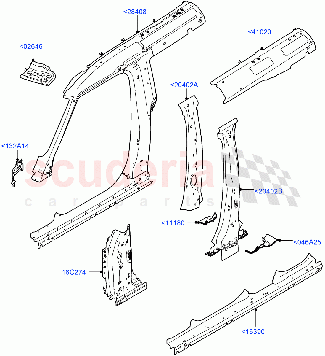 Side Panels - Inner (Middle - Front) of Land Rover Land Rover Defender (2020+) [3.0 I6 Turbo Petrol AJ20P6]