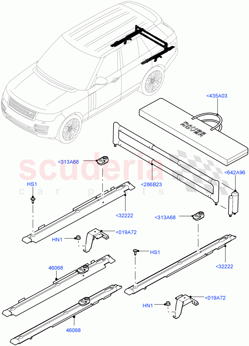 Load Compartment Trim (Floor) (Load Retainer Luggage Rails, Load Retainer Lugg Rail With Ret Kt) of Land Rover Land Rover Range Rover (2012-2021) [3.0 Diesel 24V DOHC TC]