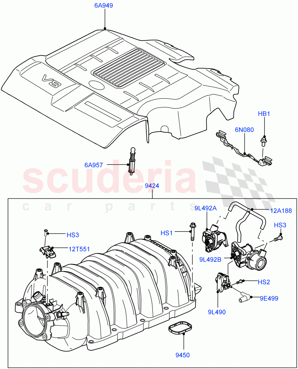 Inlet Manifold (5.0L OHC SGDI NA V8 Petrol - AJ133) ((V) FROMAA000001) of Land Rover Land Rover Range Rover Sport (2010-2013) [5.0 OHC SGDI NA V8 Petrol]