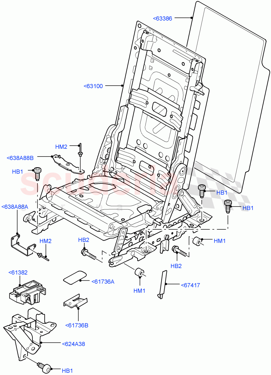 Rear Seat Frame (Row 3) (With 7 Seat Configuration) ((V) FROMAA000001) of Land Rover Land Rover Discovery 4 (2010-2016) [3.0 DOHC GDI SC V6 Petrol]