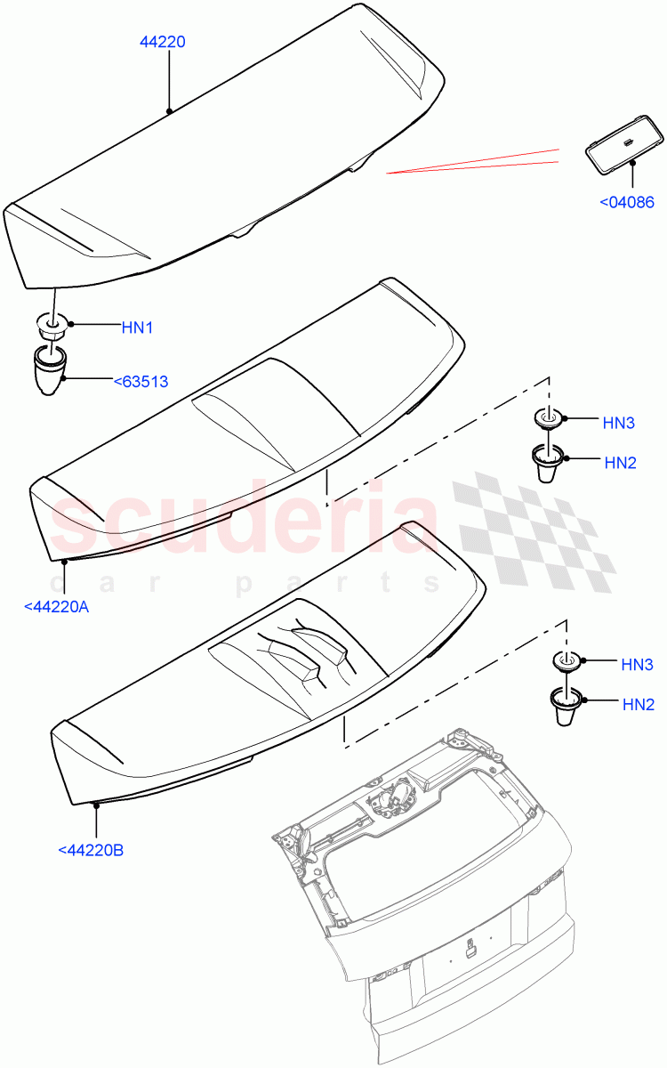 Spoiler And Related Parts (Changsu (China)) ((V) FROMEG000001) of Land Rover Land Rover Range Rover Evoque (2012-2018) [2.0 Turbo Diesel]