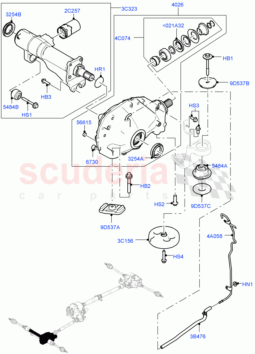 Front Axle Case (3.0L AJ20D6 Diesel High) ((V) FROMM2000001) of Land Rover Land Rover Defender (2020+) [3.0 I6 Turbo Diesel AJ20D6]