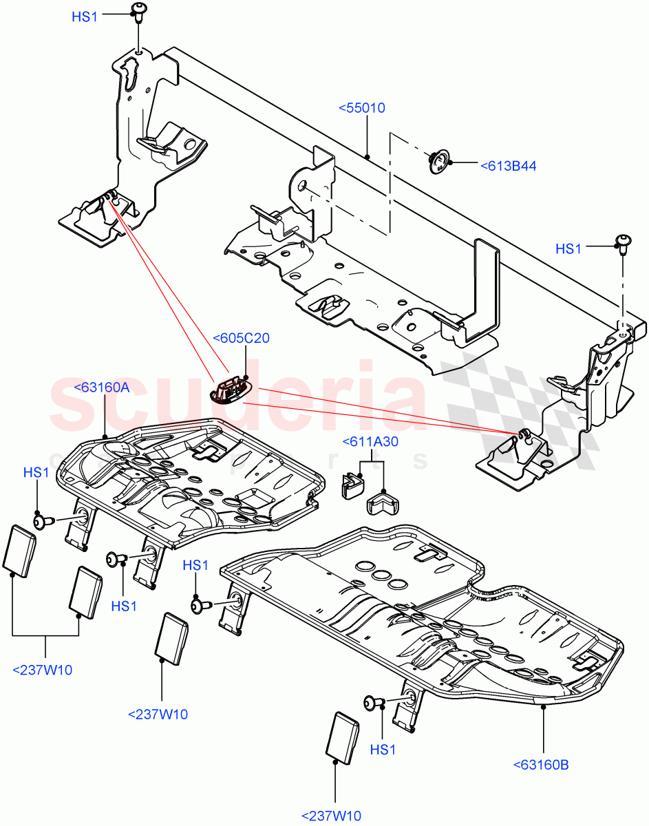 Rear Seat Base (Itatiaia (Brazil), With 60/40 Split - Folding Rr Seat) ((V) FROMGT000001) of Land Rover Land Rover Discovery Sport (2015+) [2.0 Turbo Diesel]