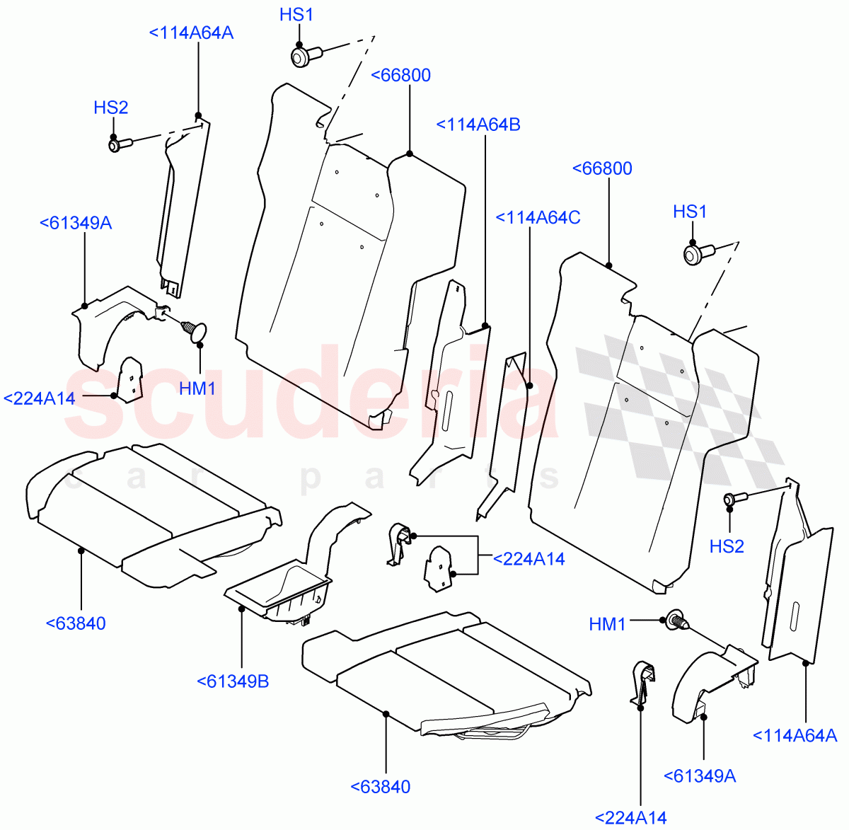 Rear Seat Pads/Valances & Heating (Row 3) (With 7 Seat Configuration) of Land Rover Land Rover Range Rover Sport (2014+) [4.4 DOHC Diesel V8 DITC]
