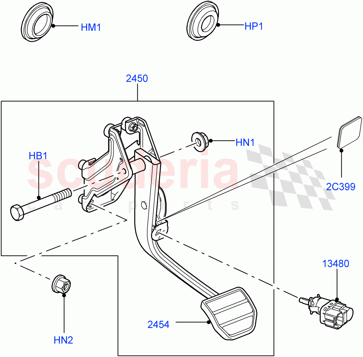 Brake And Clutch Controls (Automatic Transmission) ((V) FROMAA000001) of Land Rover Land Rover Discovery 4 (2010-2016) [2.7 Diesel V6]