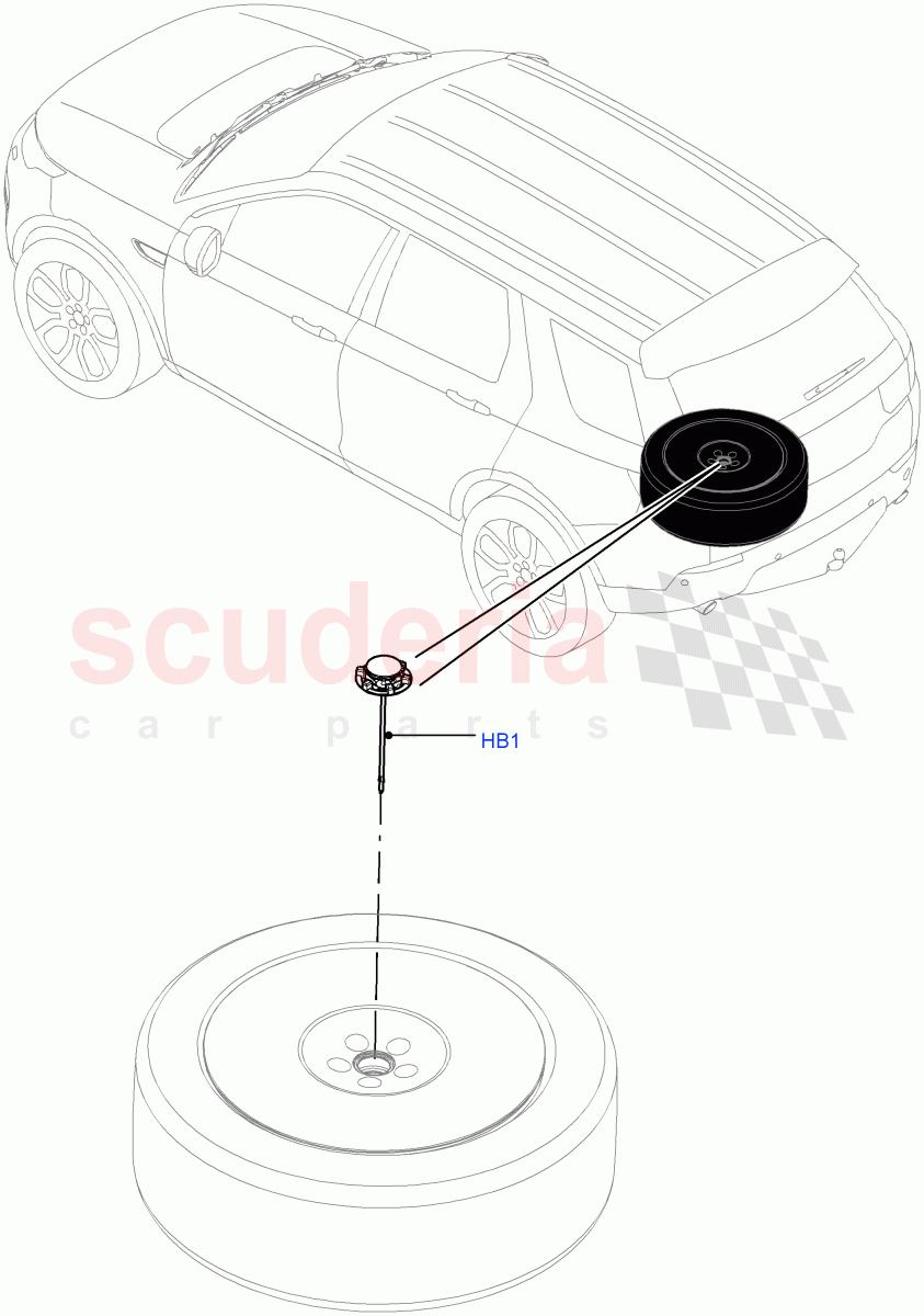 Spare Wheel Carrier (Itatiaia (Brazil), With 5 Seat Configuration) ((V) FROMGT000001) of Land Rover Land Rover Discovery Sport (2015+) [2.2 Single Turbo Diesel]