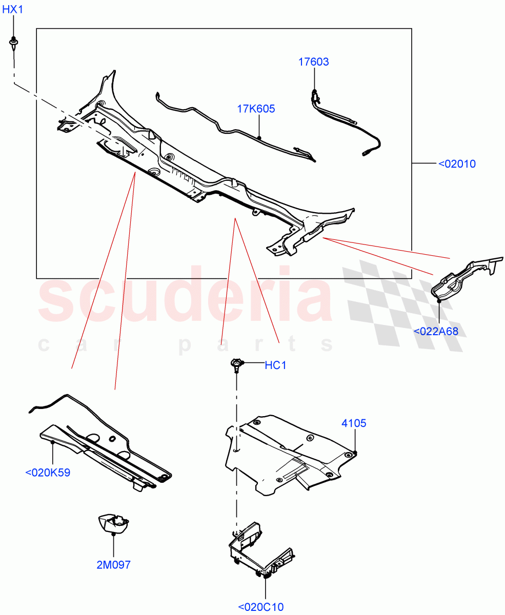 Cowl/Panel And Related Parts (Changsu (China)) of Land Rover Land Rover Range Rover Evoque (2019+) [1.5 I3 Turbo Petrol AJ20P3]