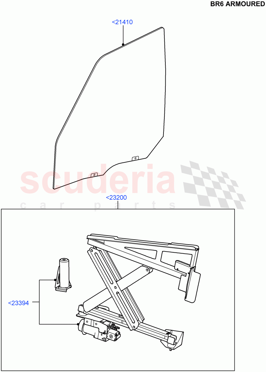 Front Door Glass & Window Controls (With B6 Level Armouring) ((V) FROMAA000001) of Land Rover Land Rover Discovery 4 (2010-2016) [5.0 OHC SGDI NA V8 Petrol]