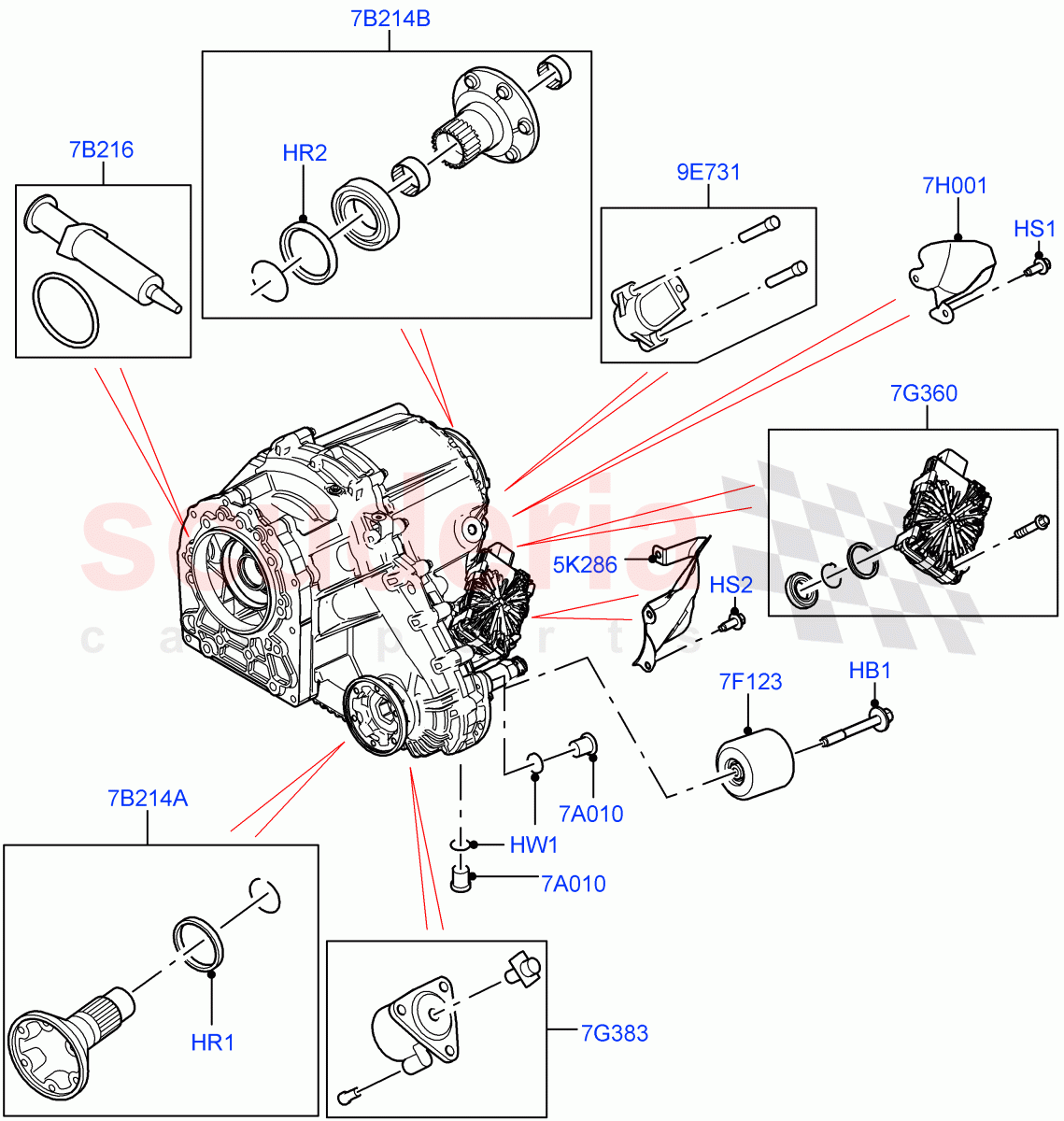 Transfer Drive Components (Nitra Plant Build) (2.0L AJ200P Hi PHEV, With 2 Spd Trans Case With Ctl Trac, 2.0L I4 DSL HIGH DOHC AJ200, 3.0L AJ20P6 Petrol High, 2.0L I4 High DOHC AJ200 Petrol, 5.0 Petrol AJ133 DOHC CDA) of Land Rover Land Rover Defender (2020+) [3.0 I6 Turbo Diesel AJ20D6]