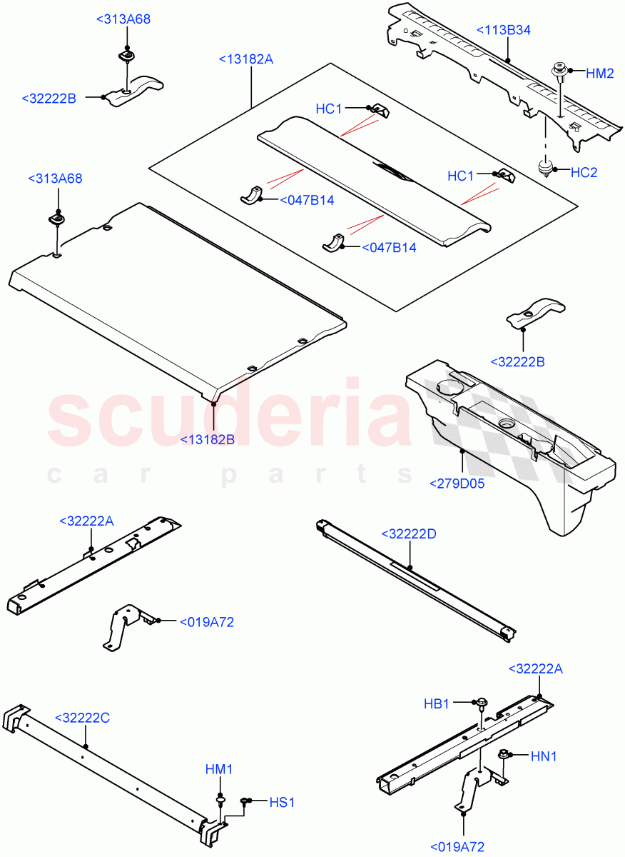 Load Compartment Trim (Floor) (Petrol/Electric Hybrid) ((V) FROMJA000001) of Land Rover Land Rover Range Rover Sport (2014+) [3.0 Diesel 24V DOHC TC]