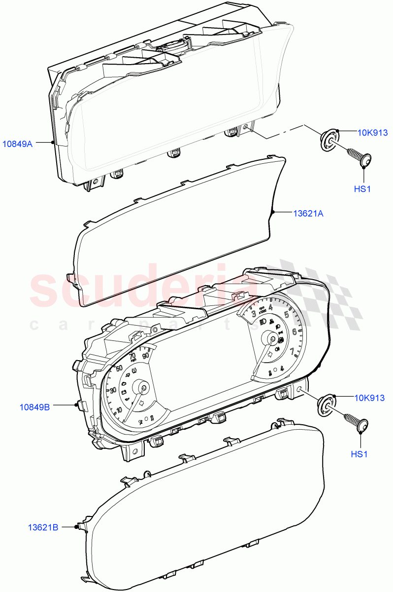 Instrument Cluster (Nitra Plant Build) ((V) FROMK2000001) of Land Rover Land Rover Discovery 5 (2017+) [2.0 Turbo Diesel]