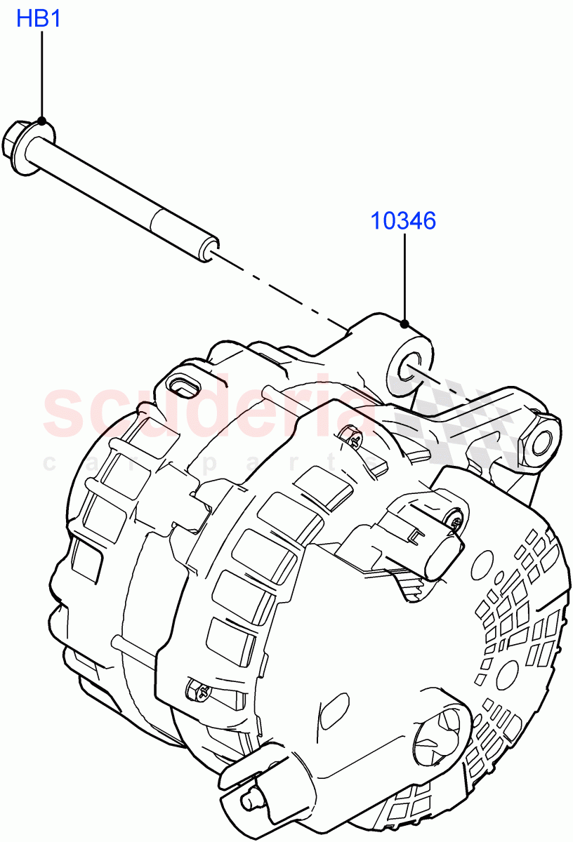 Alternator And Mountings (Less Electric Engine Battery) of Land Rover Land Rover Defender (2020+) [3.0 I6 Turbo Petrol AJ20P6]