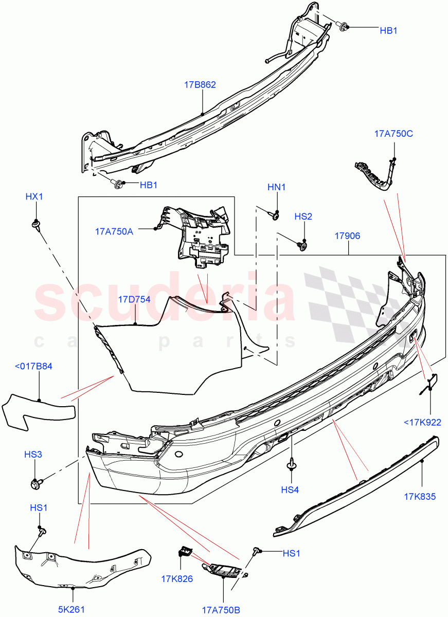 Rear Bumper (Halewood (UK), Front Bumper - Painted Body Colour) ((V) FROMLH000001) of Land Rover Land Rover Discovery Sport (2015+) [1.5 I3 Turbo Petrol AJ20P3]