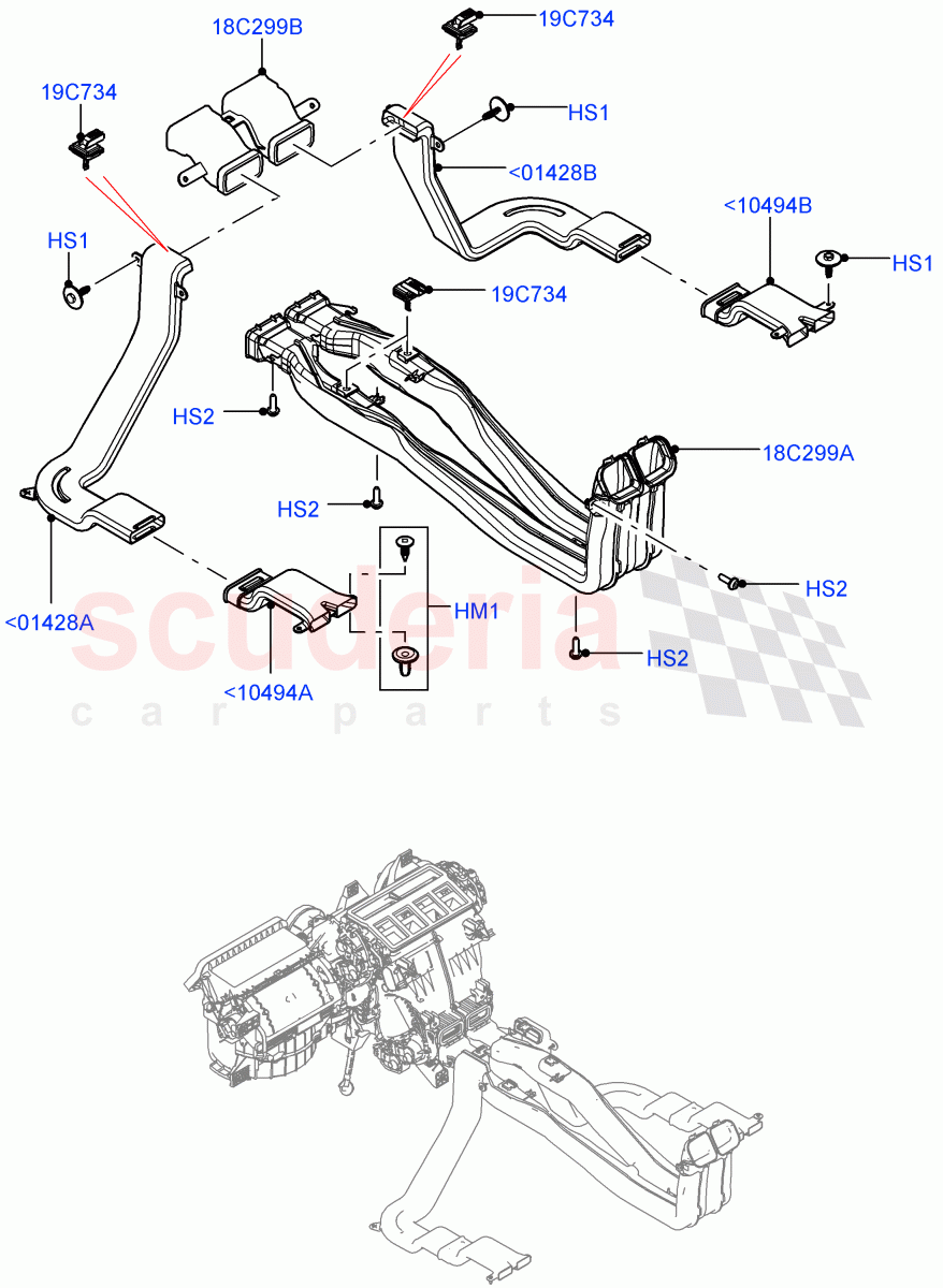 Air Vents, Louvres And Ducts (Internal Components, Floor) of Land Rover Land Rover Range Rover Sport (2014+) [4.4 DOHC Diesel V8 DITC]