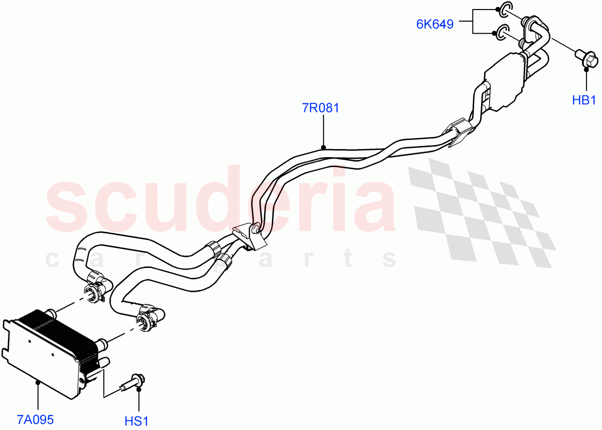 Transmission Cooling Systems (Solihull Plant Build) (2.0L I4 DSL MID DOHC AJ200, 8 Speed Auto Trans ZF 8HP45, 2.0L I4 DSL HIGH DOHC AJ200) ((V) FROMHA000001) of Land Rover Land Rover Discovery 5 (2017+) [3.0 I6 Turbo Diesel AJ20D6]