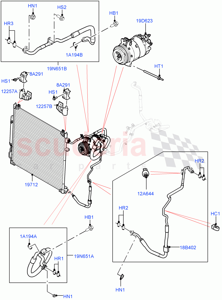 Air Conditioning Condensr/Compressr (Front) (2.0L I4 High DOHC AJ200 Petrol, 2.0L I4 DSL HIGH DOHC AJ200) ((V) FROMM2000001) of Land Rover Land Rover Defender (2020+) [5.0 OHC SGDI SC V8 Petrol]