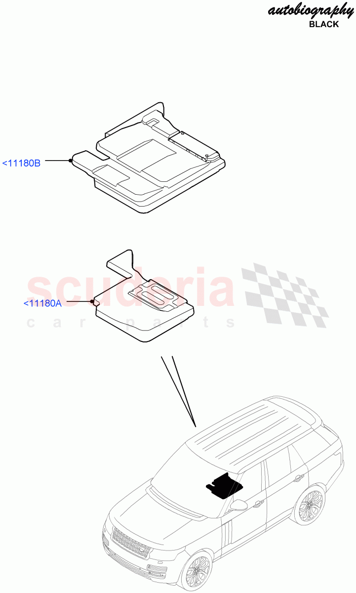 Insulators - Rear (Passenger Compartment) (Console Deployable Tables) ((V) FROMEA000001, (V) TOGA999999) of Land Rover Land Rover Range Rover (2012-2021) [3.0 I6 Turbo Petrol AJ20P6]