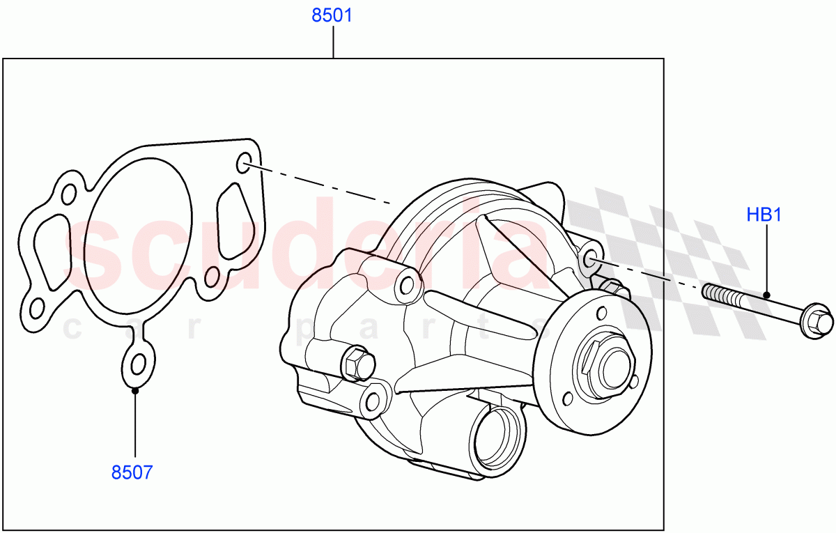 Water Pump (AJ Petrol 4.4 V8 EFI (220KW)) of Land Rover Land Rover Range Rover Sport (2005-2009) [4.4 AJ Petrol V8]
