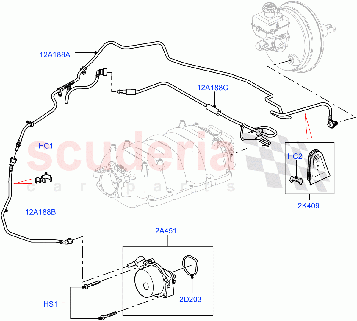 Vacuum Control And Air Injection (5.0L OHC SGDI NA V8 Petrol - AJ133) ((V) FROMAA000001) of Land Rover Land Rover Range Rover (2010-2012) [5.0 OHC SGDI NA V8 Petrol]