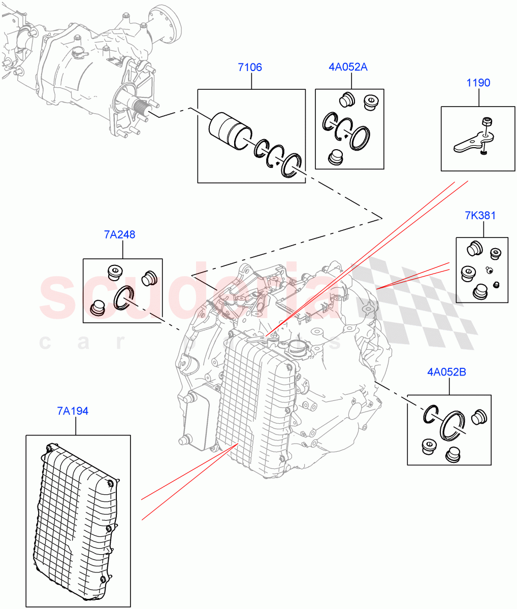 Transmission External Components (2.0L AJ20P4 Petrol Mid PTA, 9 Speed Auto Trans 9HP50, Changsu (China)) ((V) FROMKG006088) of Land Rover Land Rover Range Rover Evoque (2019+) [2.0 Turbo Diesel AJ21D4]